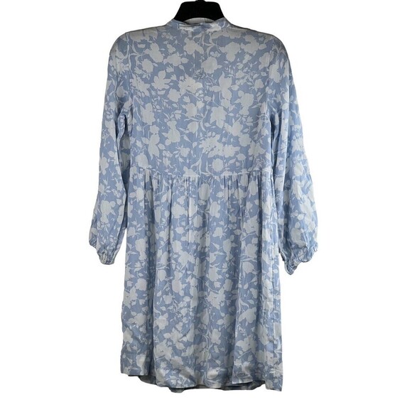 Free Assembly Dress Womens The Tie Neck Swing Dress Light Blue White Size XS - Picture 5 of 13